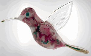 humming bird blown glass
